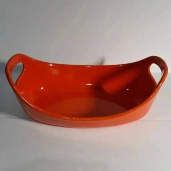 Rachael Ray Other - Rachael Ray Stoneware 1 Quart Bowl Bubble Oval Baking Dish Tangerine